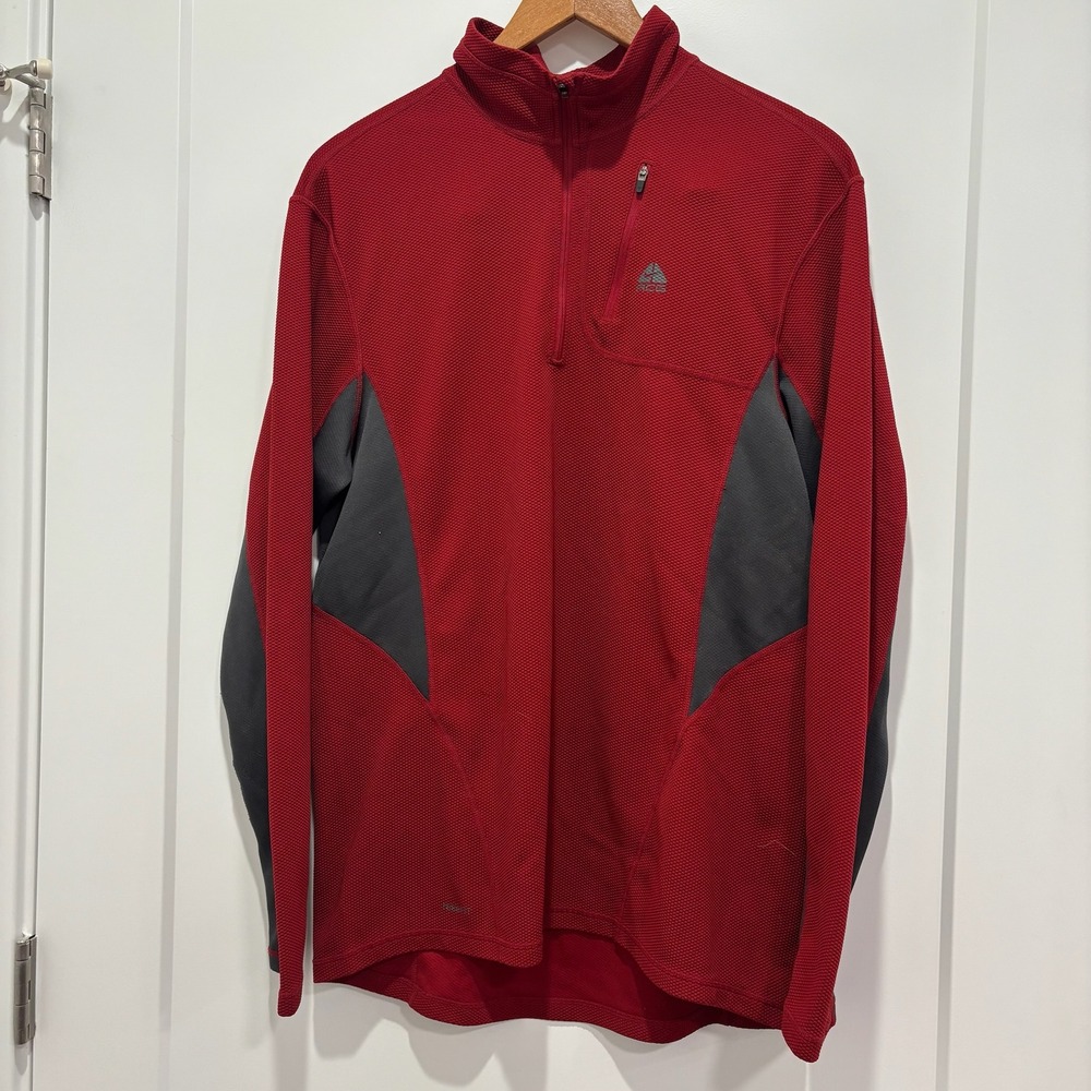 Nike‎ ACG Dri-FIT Half Zip Pullover Red Grey Men's Size L Fleece Top